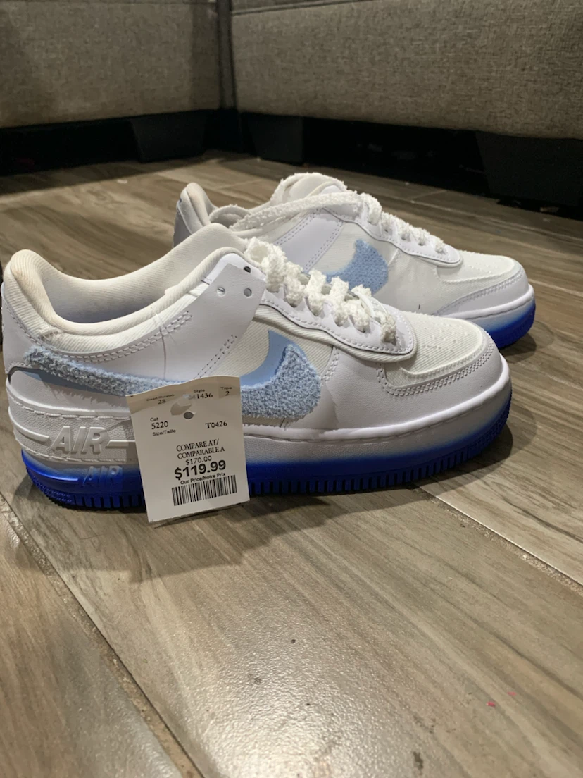Nike Air Force 1 Shadow White and Blue women’s size 6 - photo 2