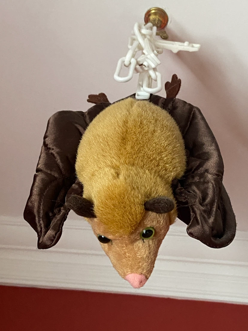 2001 K & M - 8" Plush Brown BAT - Flexible Satin Wings