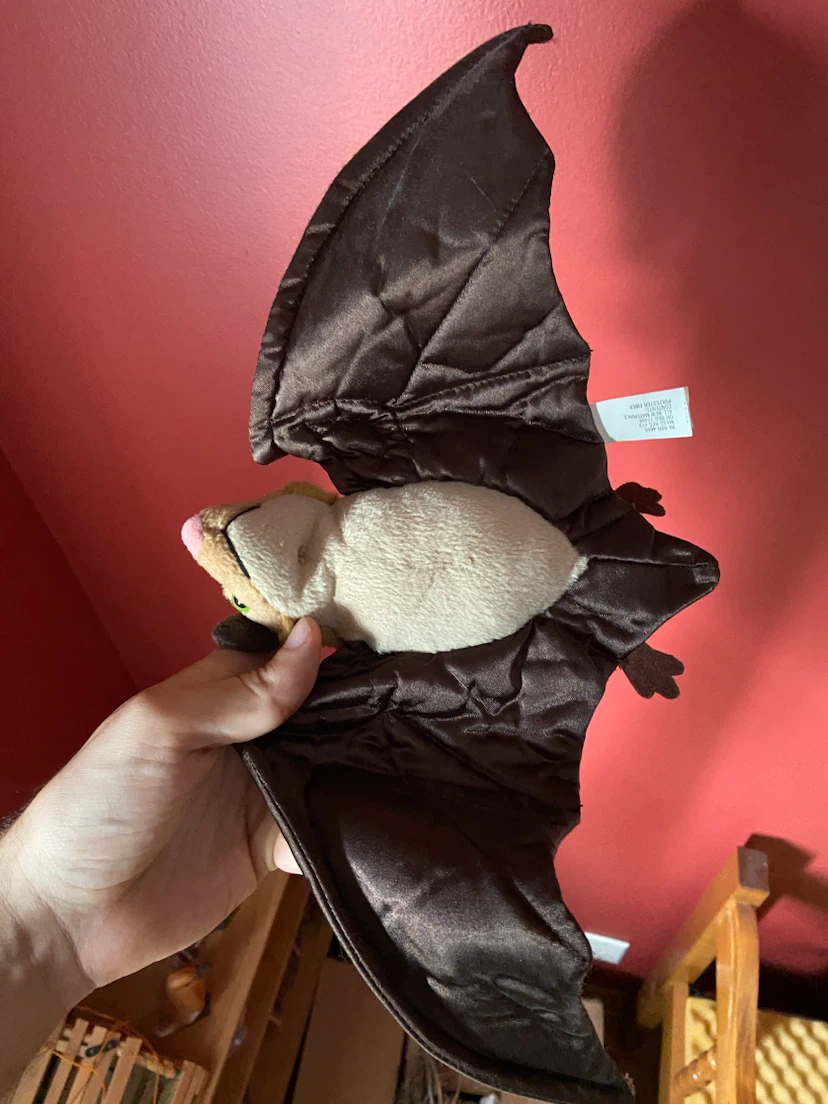 2001 K & M - 8" Plush Brown BAT - Flexible Satin Wings - photo 3