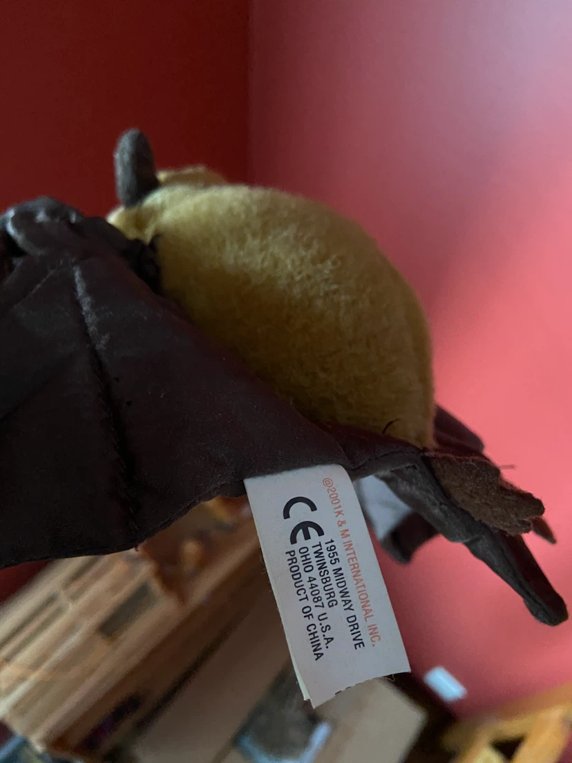 2001 K & M - 8" Plush Brown BAT - Flexible Satin Wings - photo 4