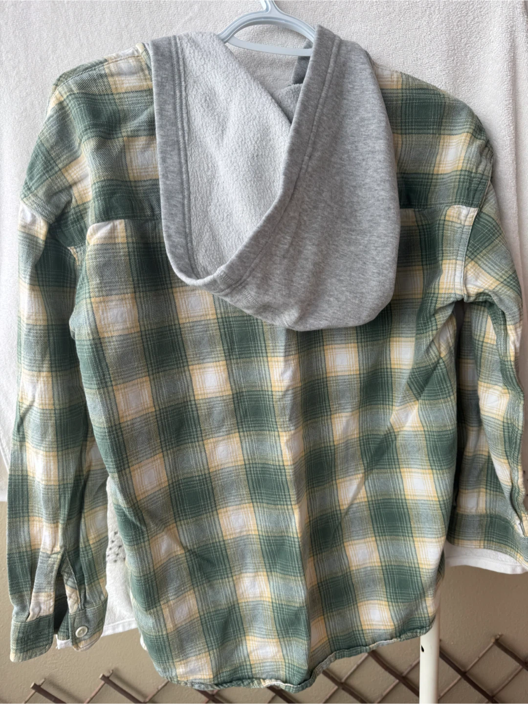 Gap Kids Plaid Hooded Flannel Shirt - photo 4