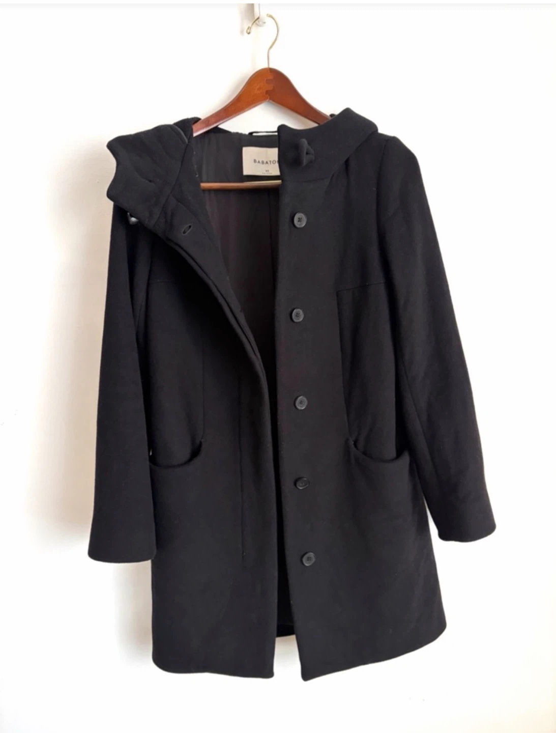 Aritzia Babaton Pearce Wool Cashmere Hooded Peacoat