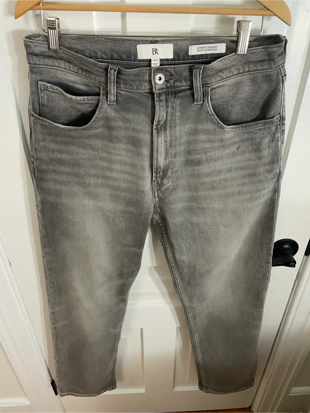 Banana Republic Authentic Straight Grey Denim Jeans 33x32 - photo 2