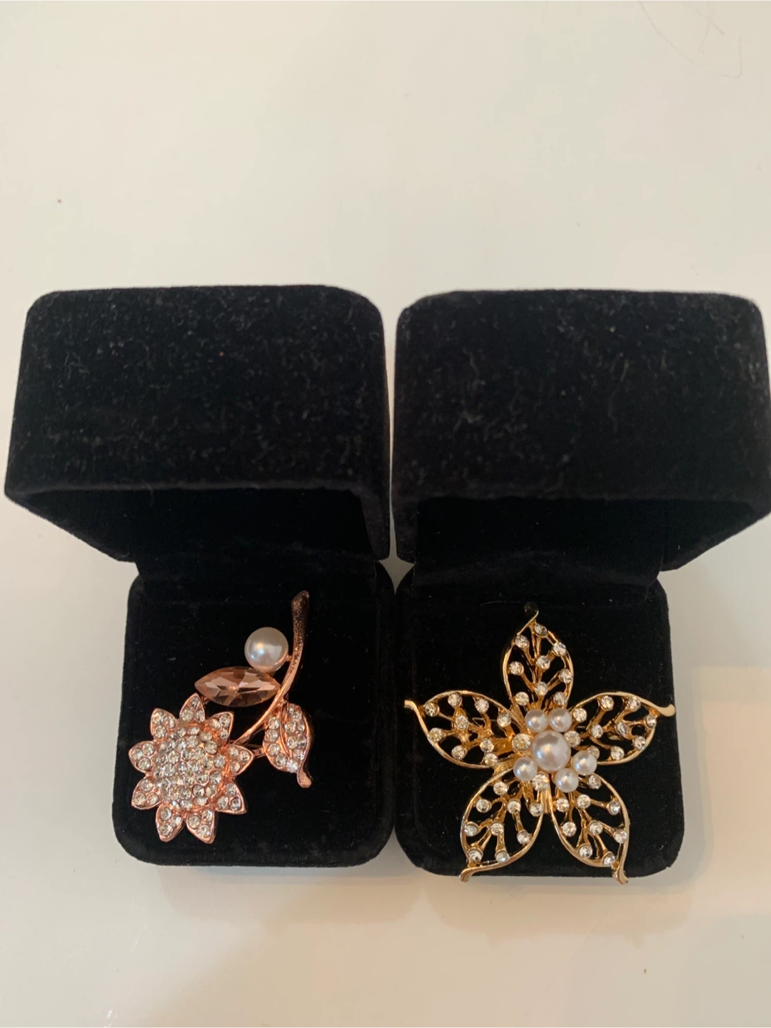Two Decorative Floral Brooches