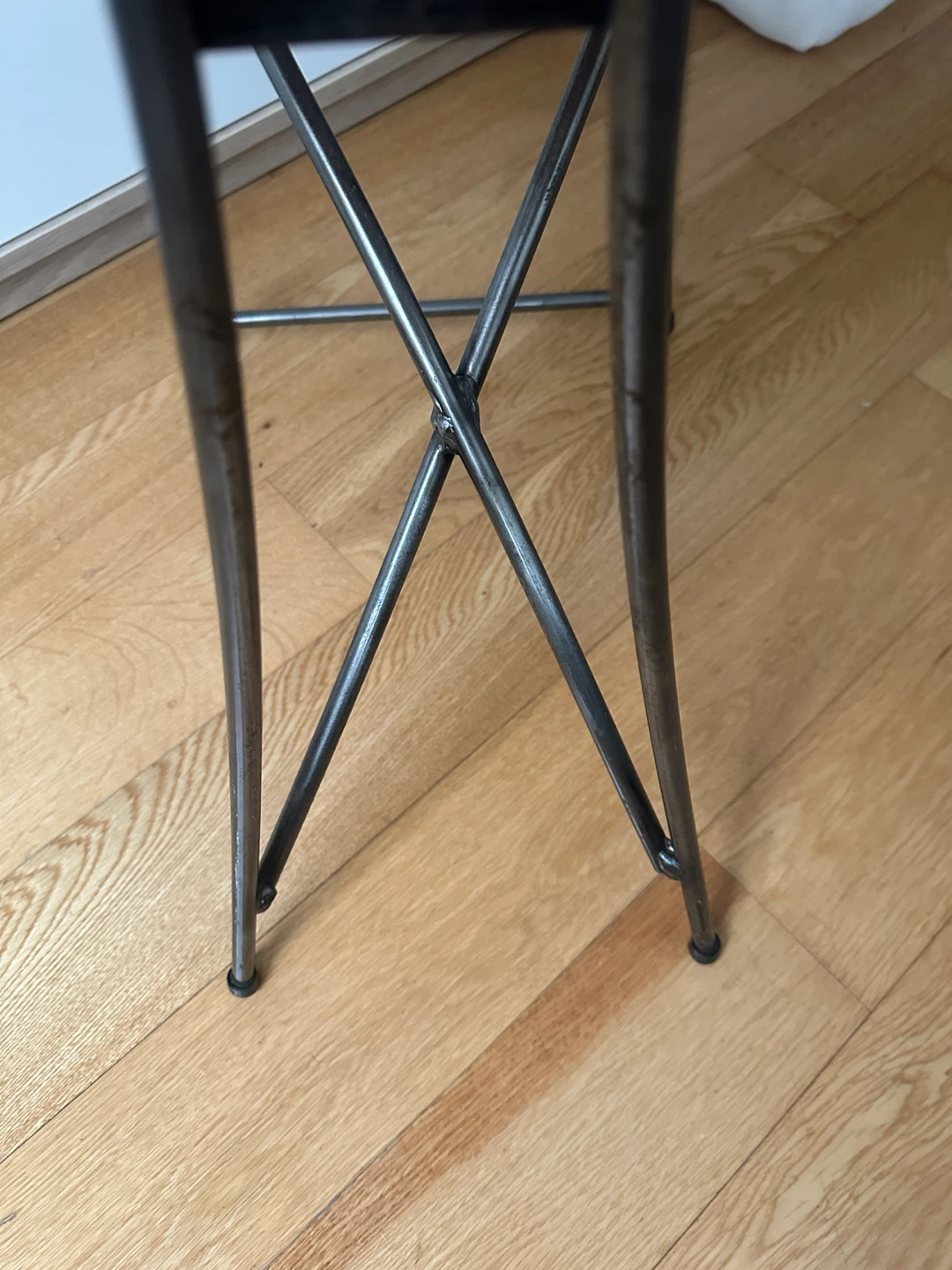VINTAGE HAND MADE STEEL MAPLE WOOD ACCENT CHAIR DINING DESK SIDE - photo 4