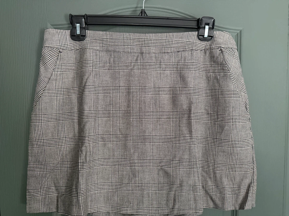 Grey plaid mini skirt Frank & Oak XL