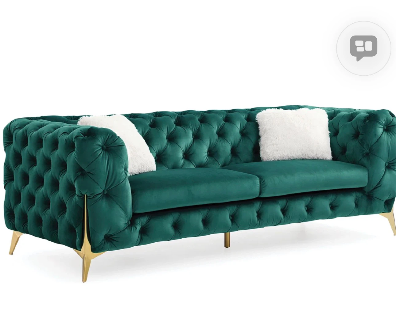 Green Velvet Chesterfield Sofa Set - photo 2