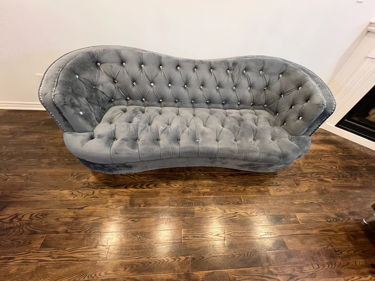Grey Velvet Living Room Set - photo 4