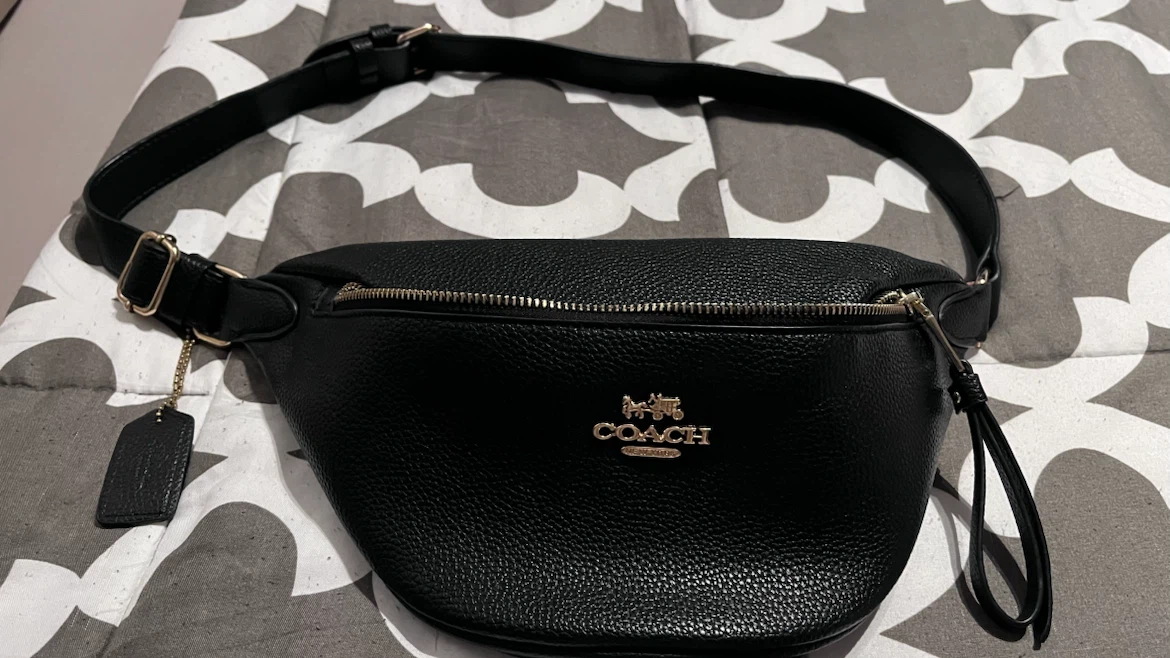 Coach Black Pebble Leather Belt Bag