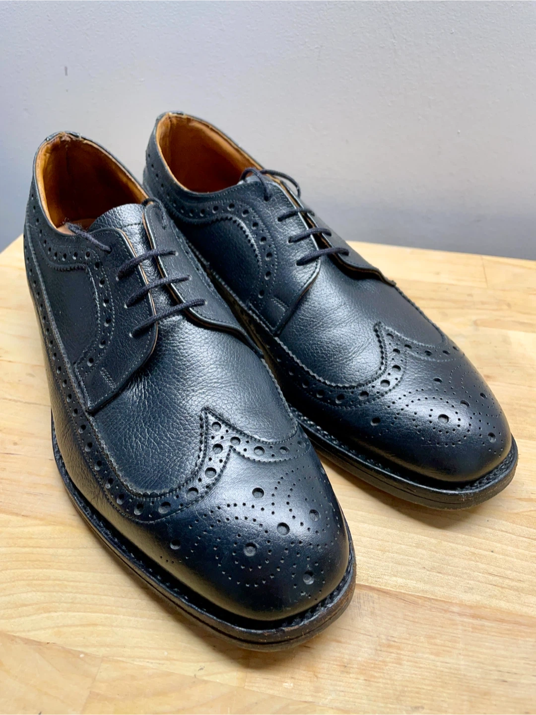 Vintage Hudsons's Bay Black Longwing Blucher Shoes