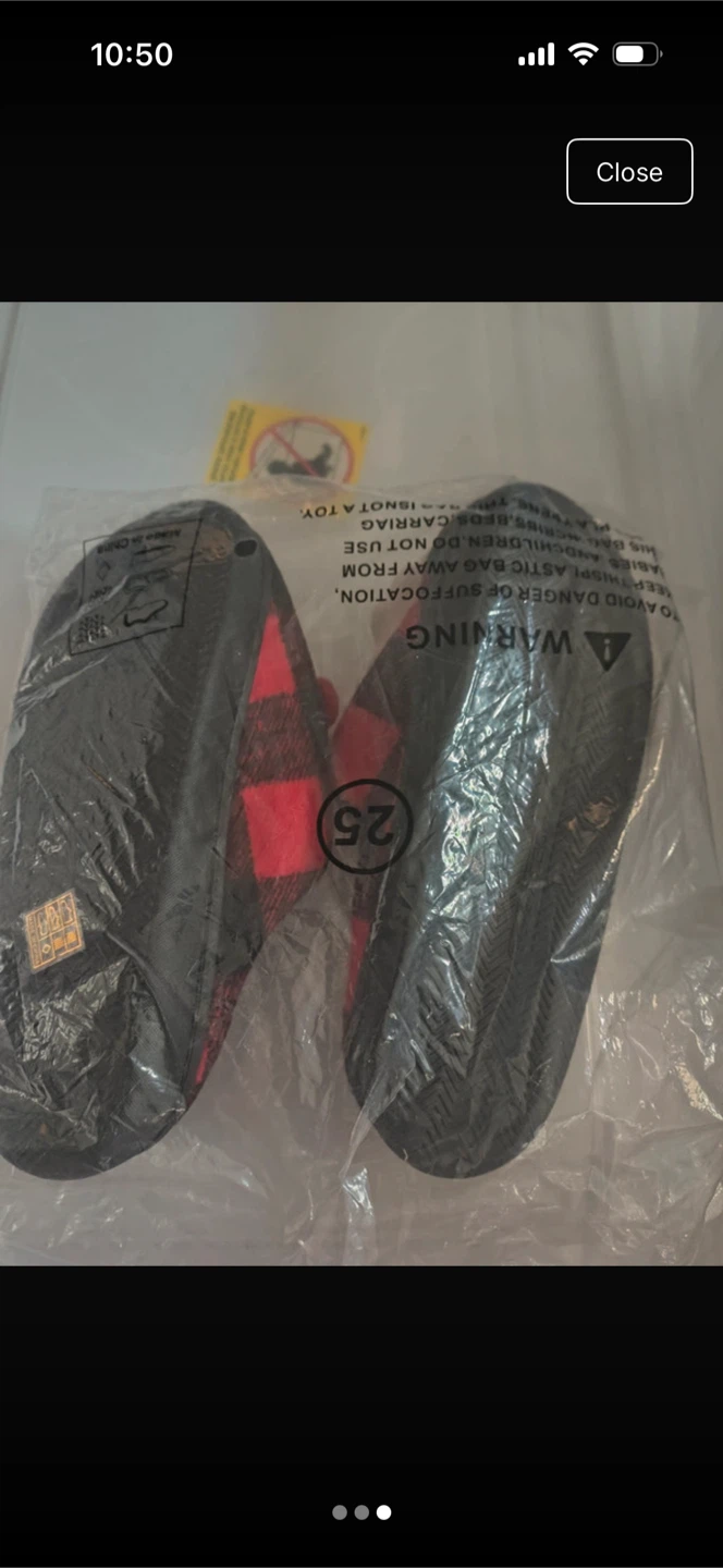 Red Plaid Santa Holiday Slippers - photo 3