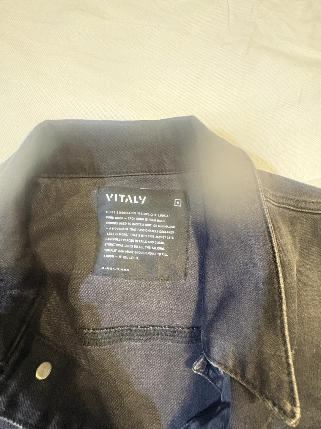 Vitaly Distressed Retooled Trucker Jacket Acid Black