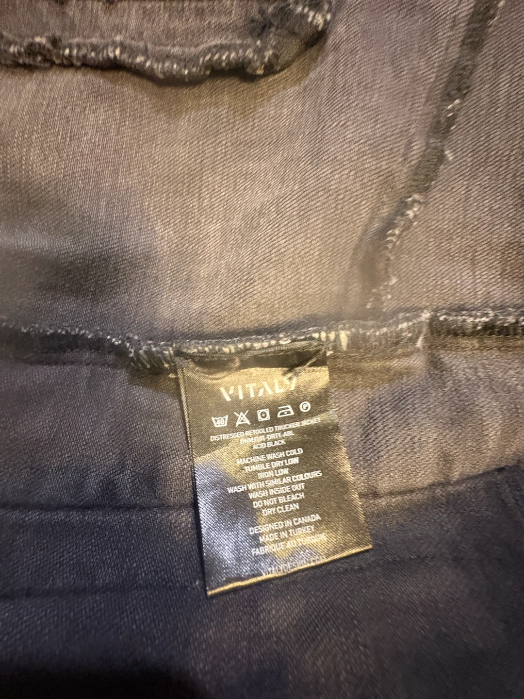 Vitaly Distressed Retooled Trucker Jacket Acid Black - photo 2