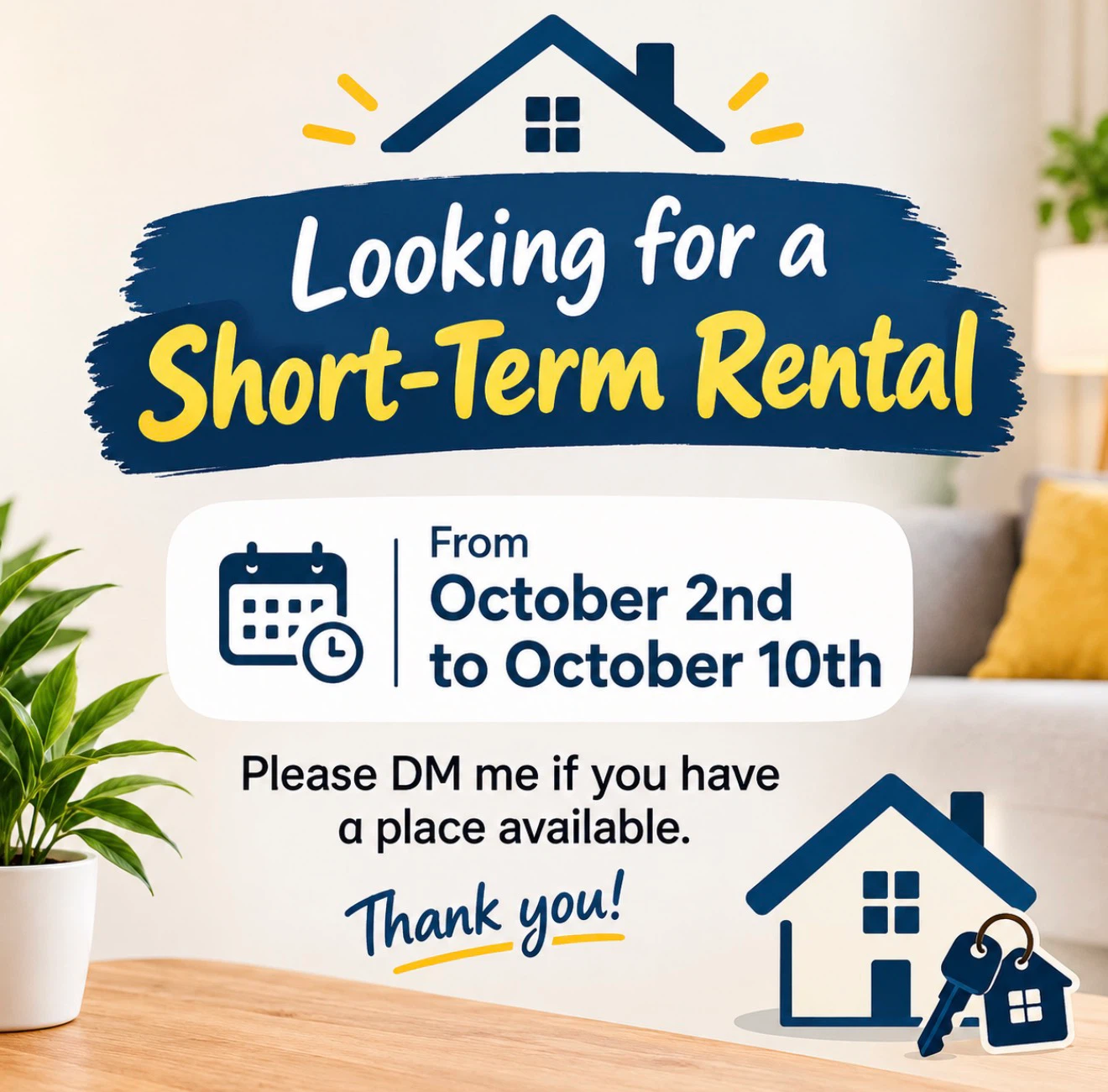 Looking for a short turm rentel