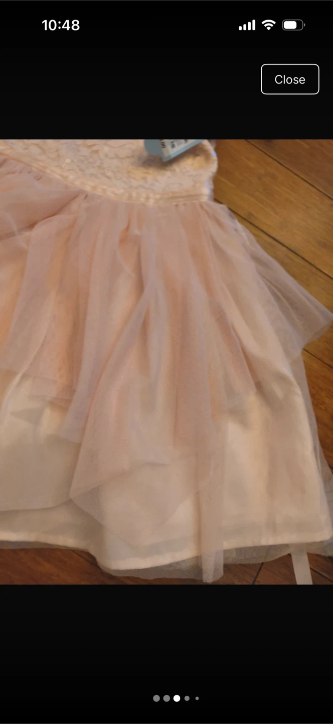 Girls Blush Pink Lace Sequin Dress Size S 6/6X - photo 3