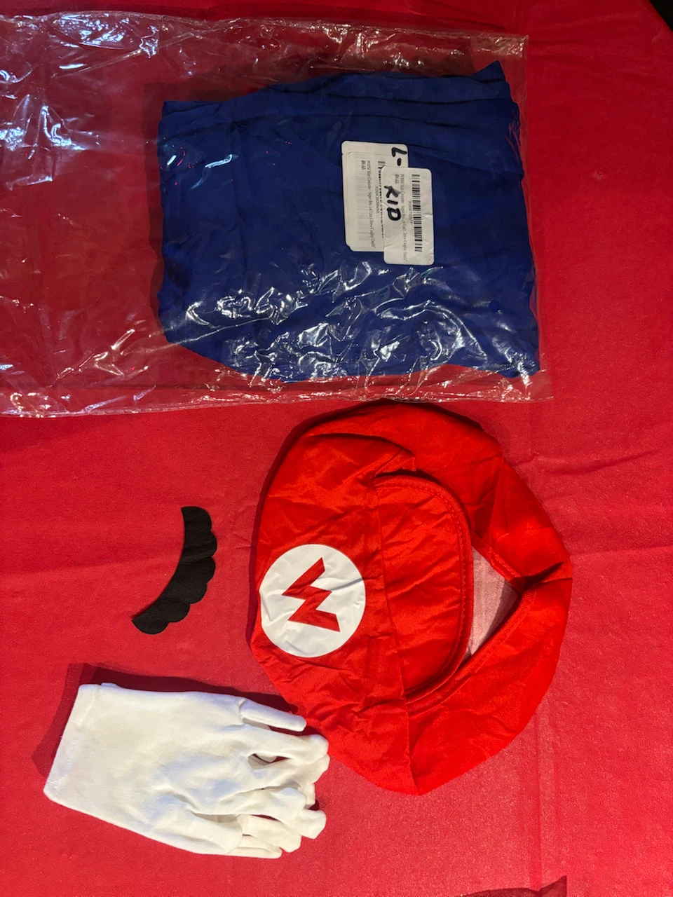 Kids Mario Costume Size Large