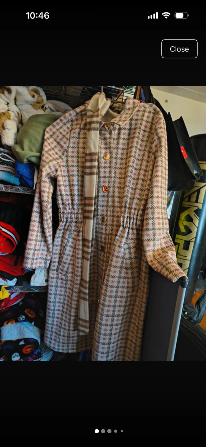 Plaid Button-Down Coat