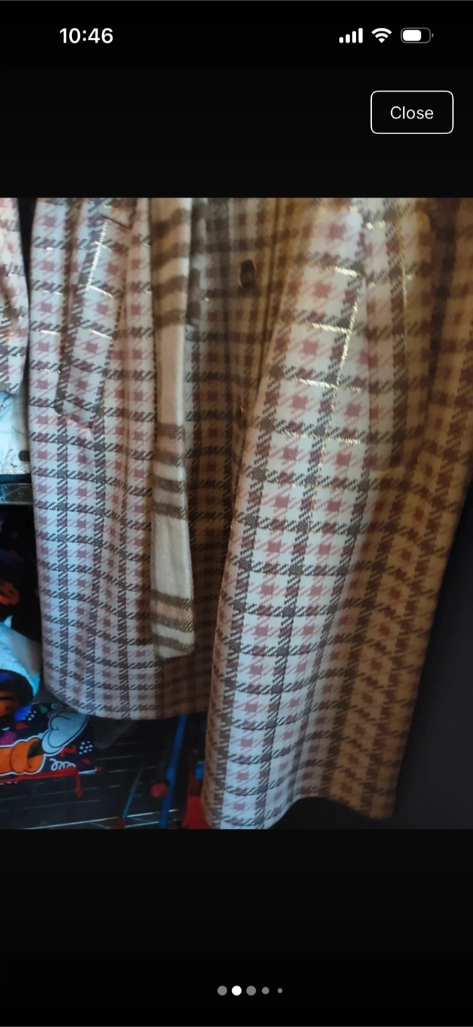 Plaid Button-Down Coat - photo 2