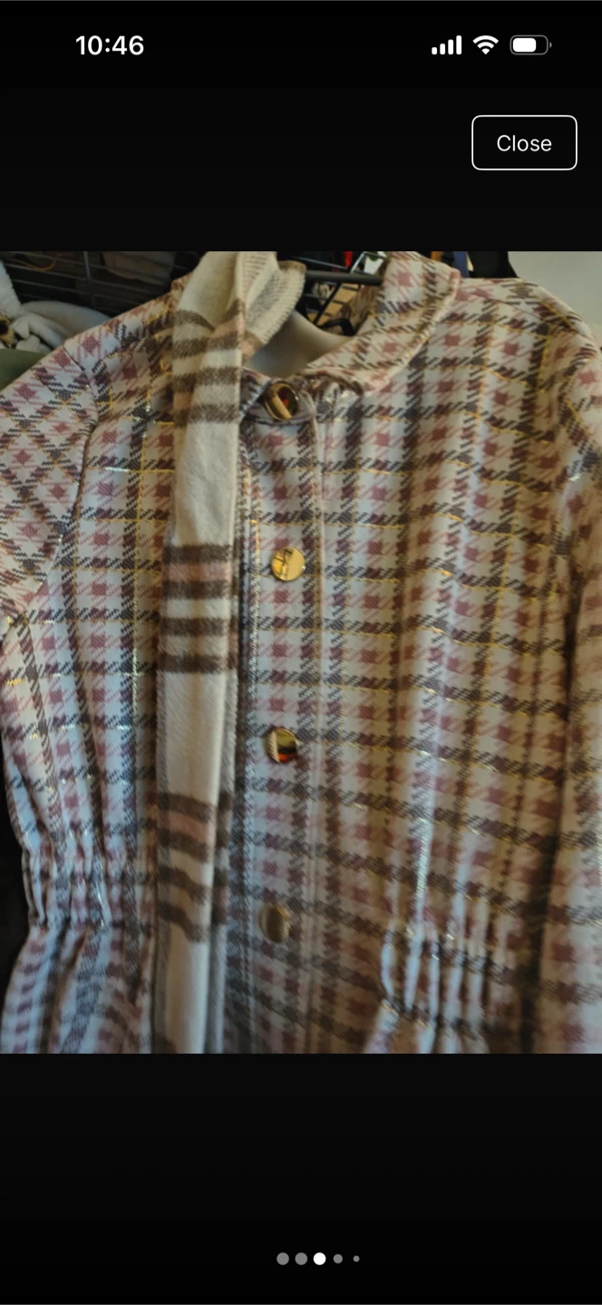 Plaid Button-Down Coat - photo 3