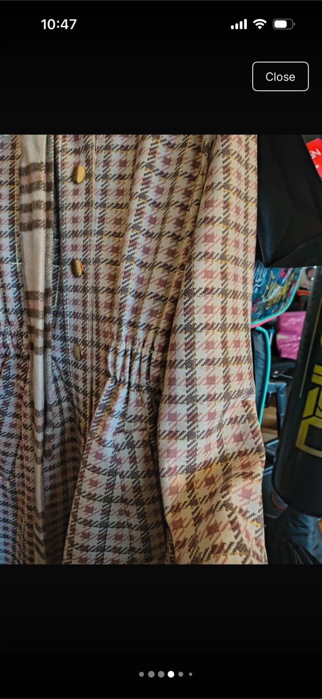 Plaid Button-Down Coat - photo 4