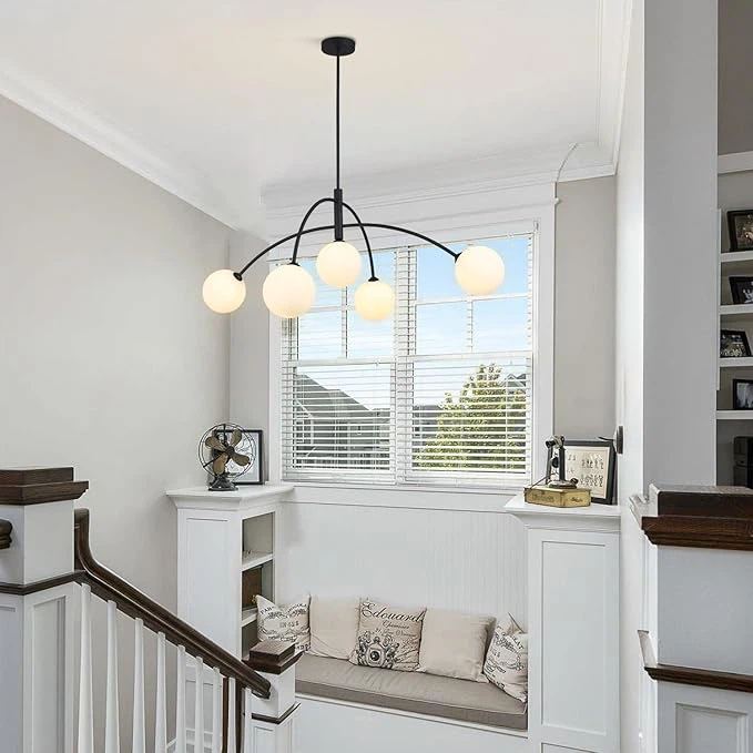 Mid Century Chandelier Black Ceiling Light 5 Light Sputnik Light - photo 3