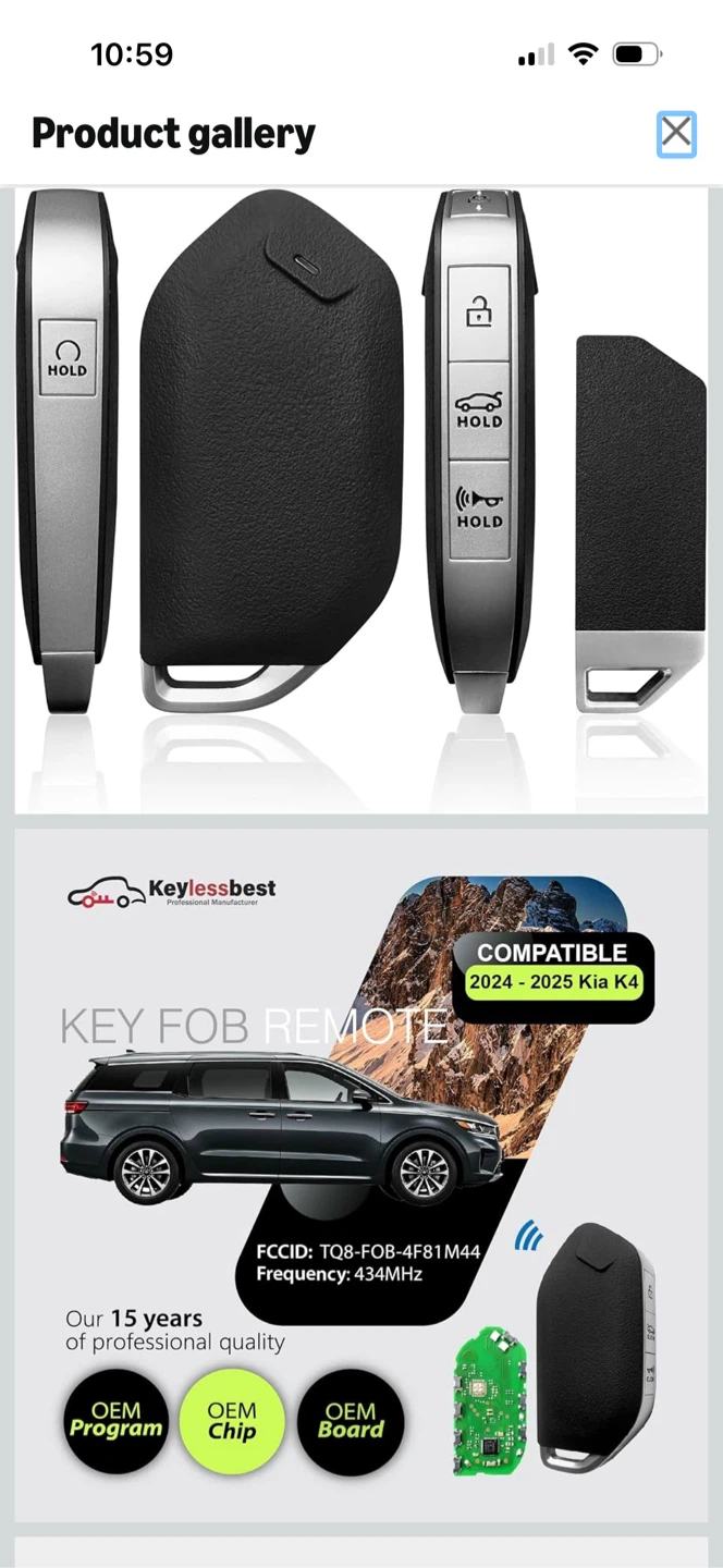 Keylessbest 5-Button Remote Key Fob for Kia K4 - photo 4