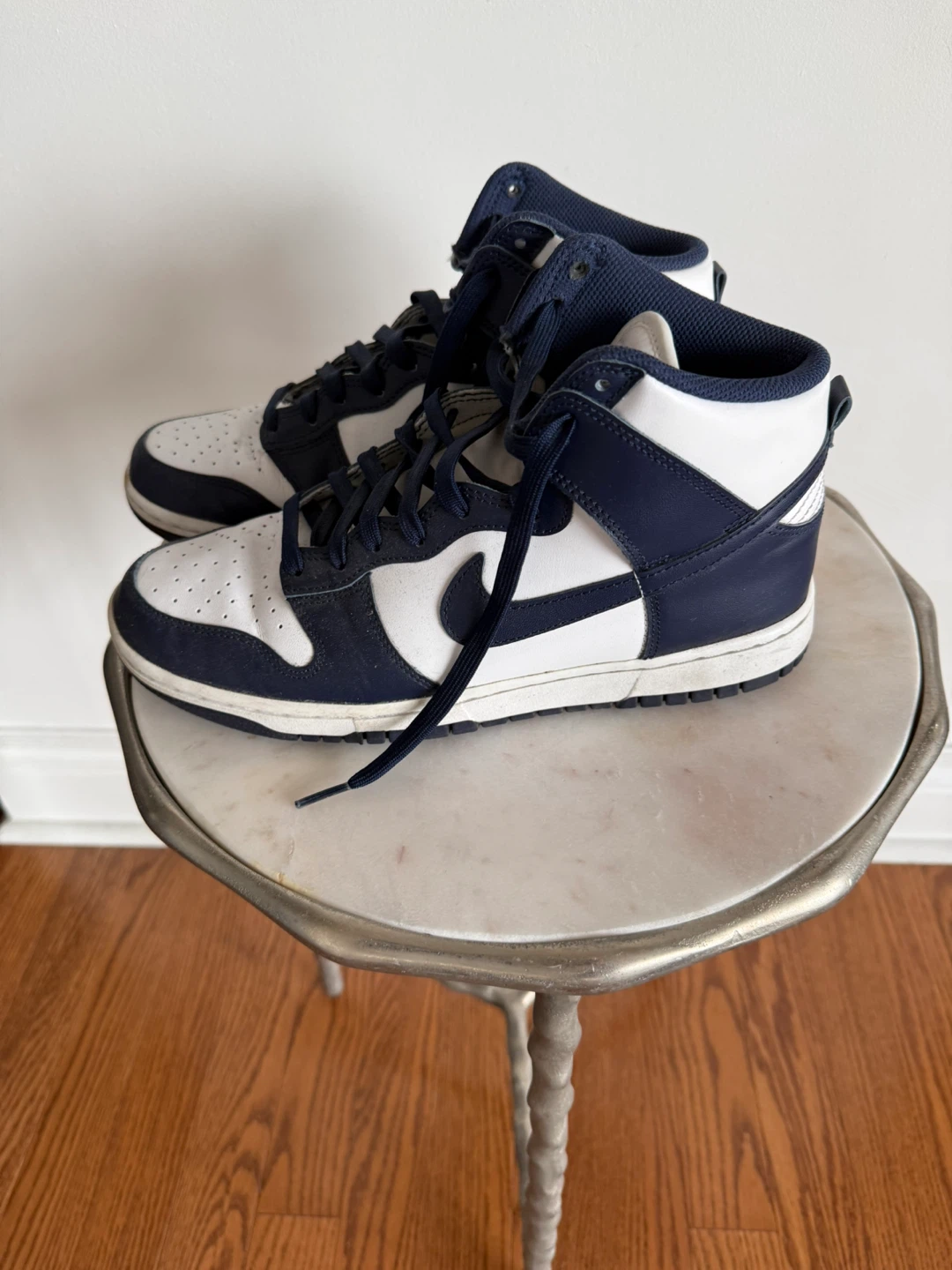 Nike Dunk High Navy Blue and White