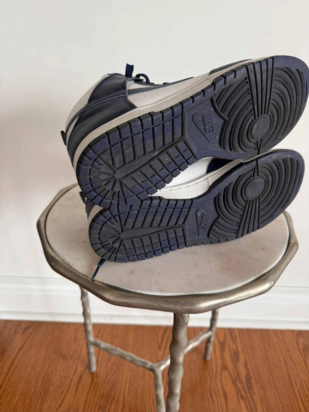 Nike Dunk High Navy Blue and White - photo 3