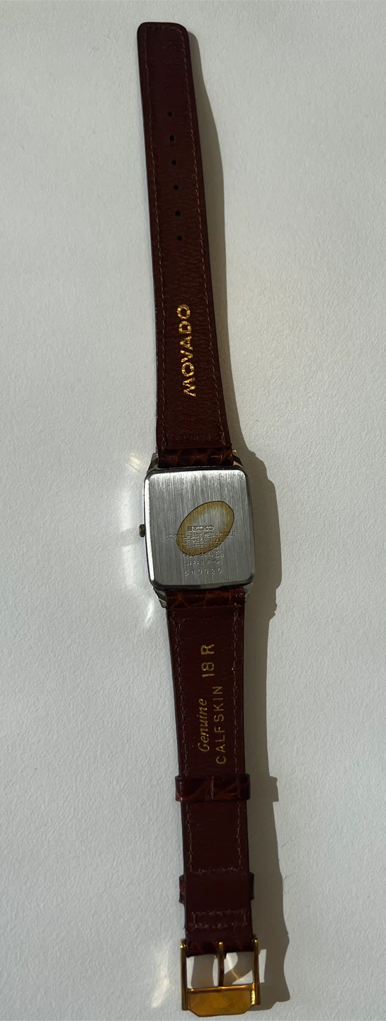Seiko Quartz Rectangular Watch with Leather Strap - photo 3
