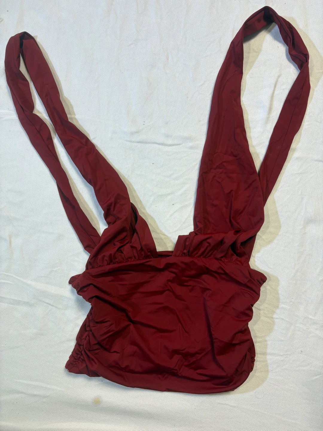 Zara deep-V neck maroon halter top - photo 5