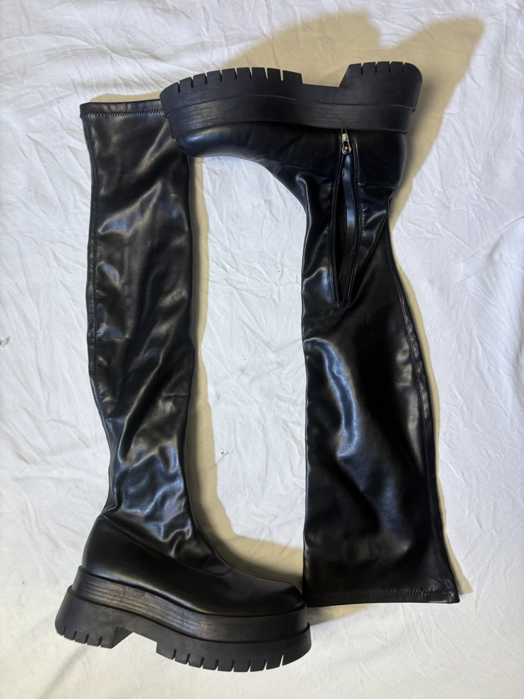 Bershka black platform boots
