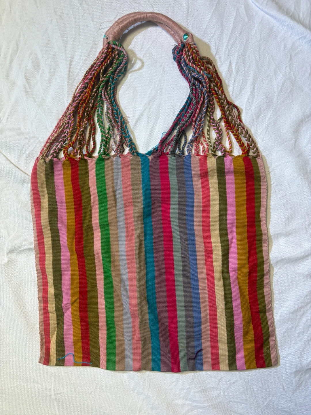 Multicoloured Striped Tote Bag