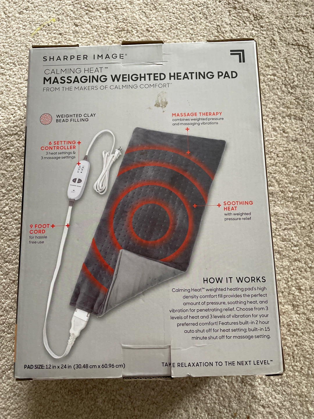 Sharper Image Calming Heat Massaging Weighted Heating Pad - photo 3