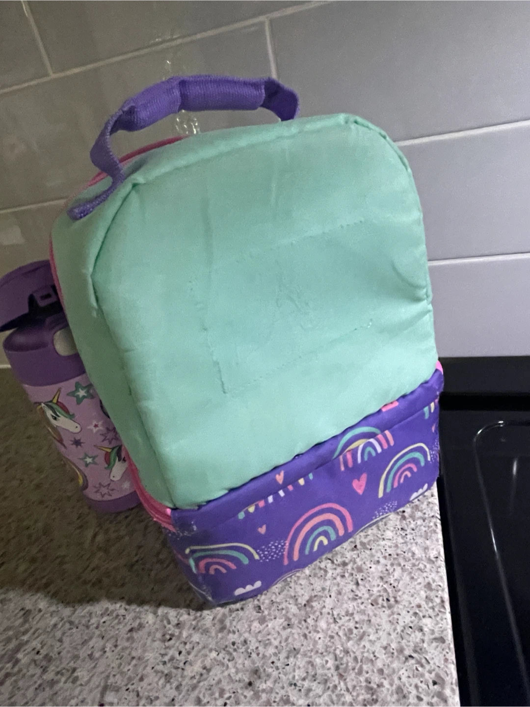 Rainbow Lunch Bag and Unicorn Water Bottle - photo 3
