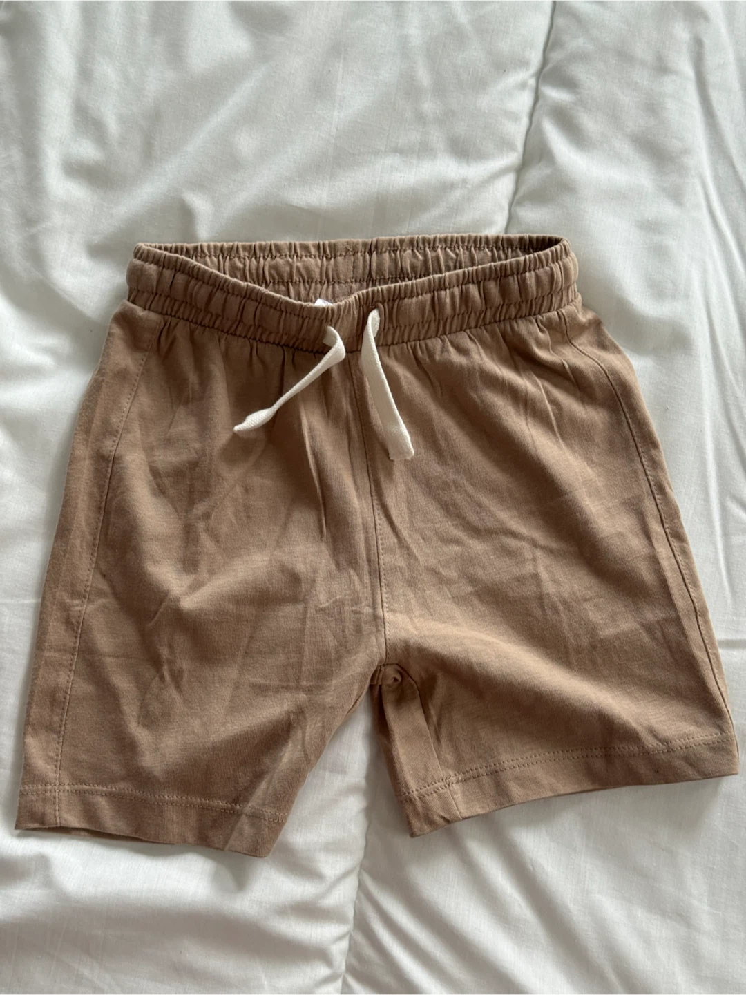 Unworn Tan Cotton Pull-on Shorts