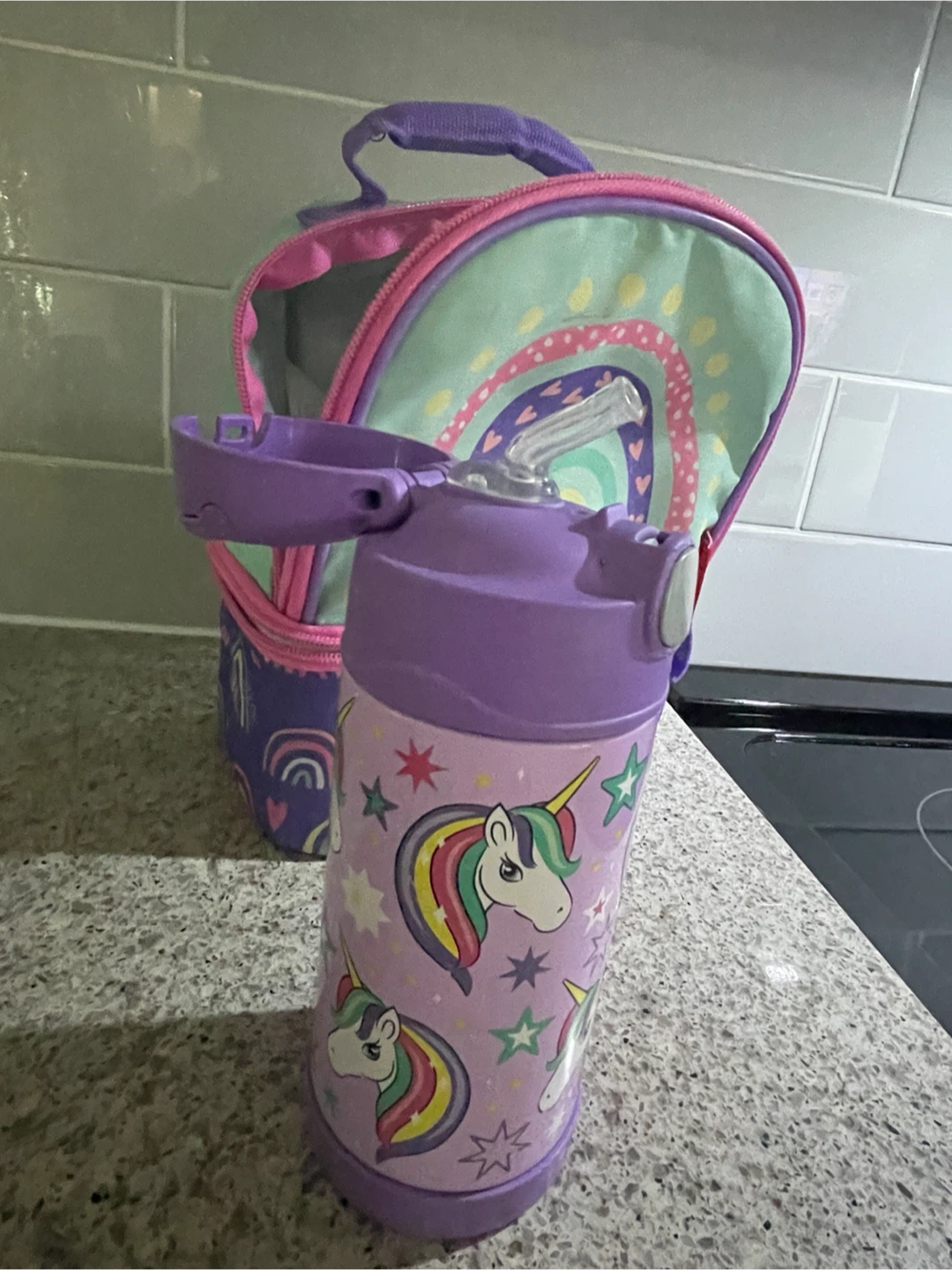 Rainbow Lunch Bag and Unicorn Water Bottle - photo 4