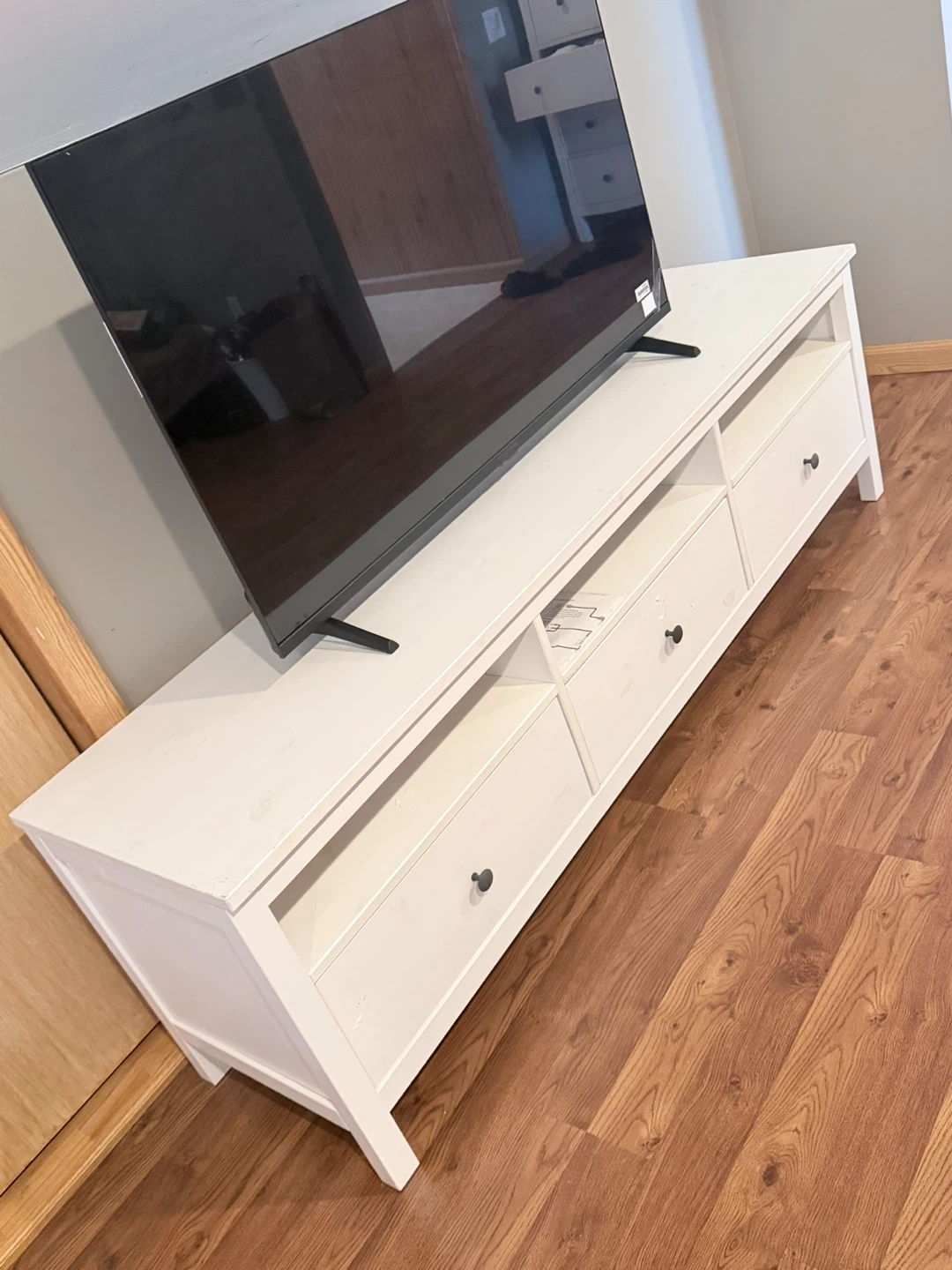White IKEA Hemnes TV Stand