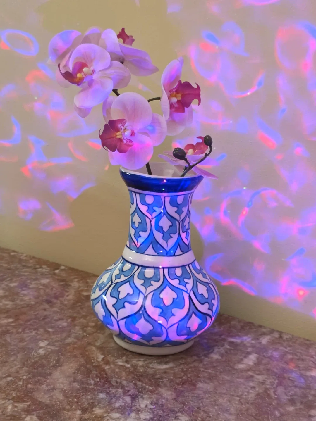 Hand painted blue pottery