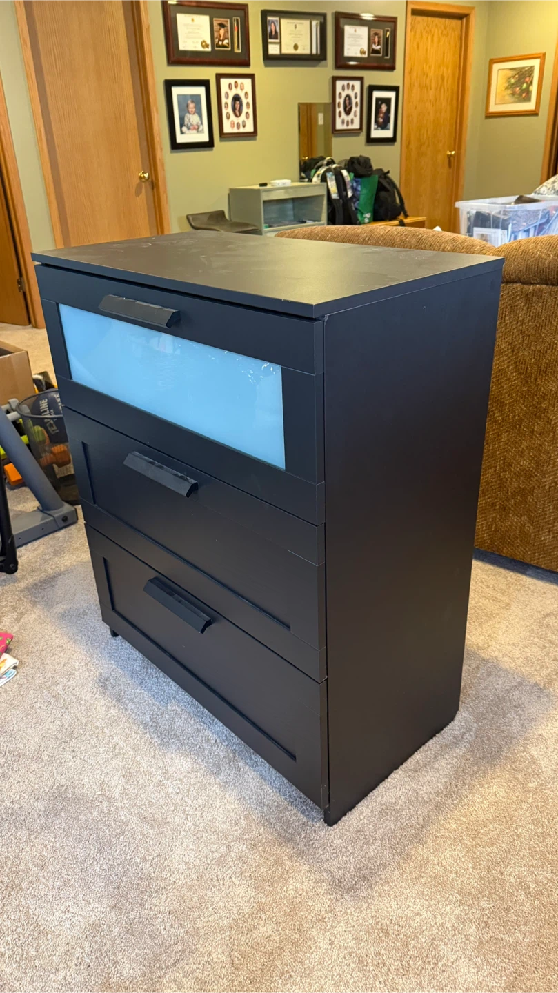 Dark blue 3-Drawer Dresser - photo 2