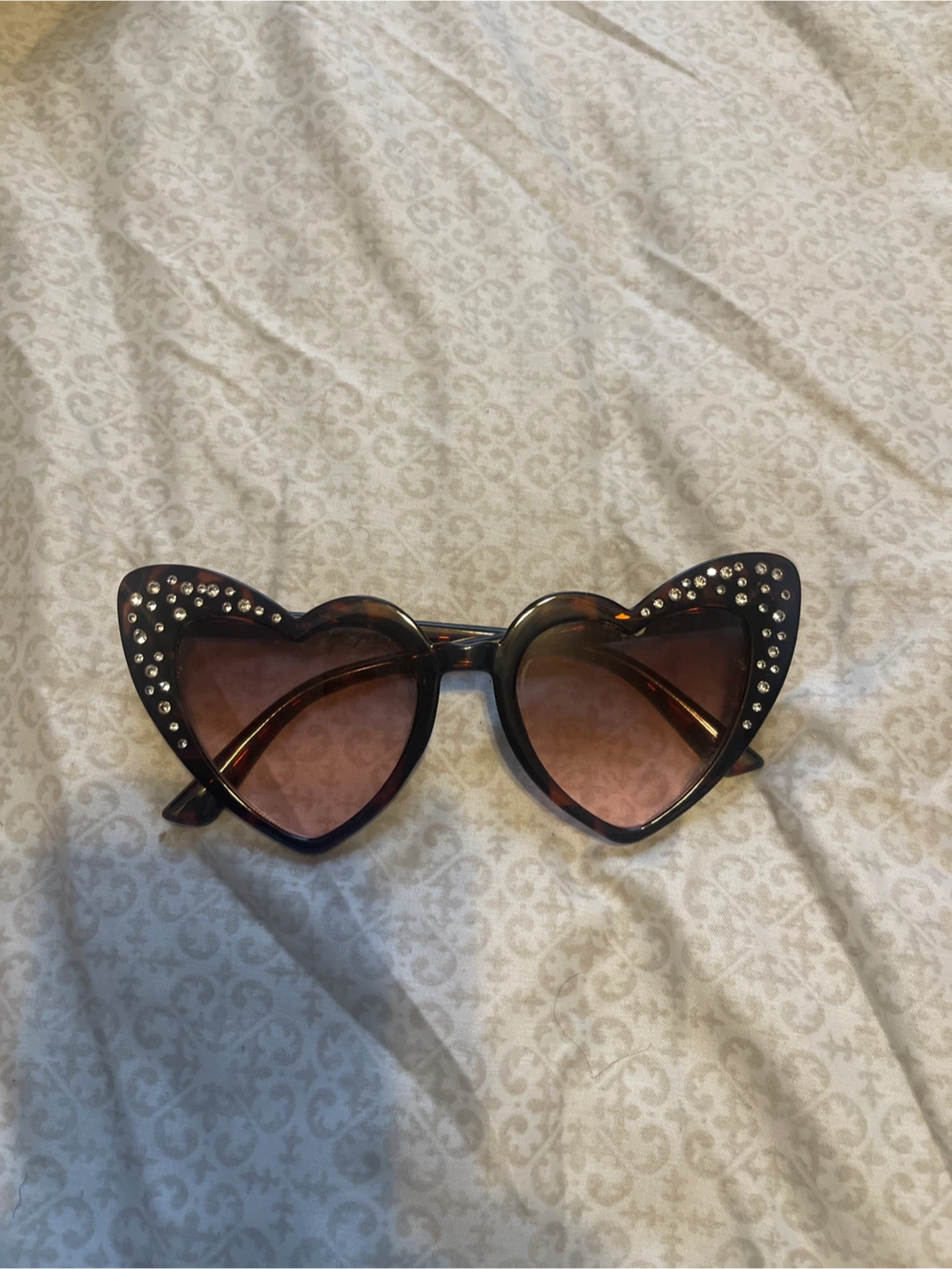 Heart Shaped Rhinestone Sunglasses