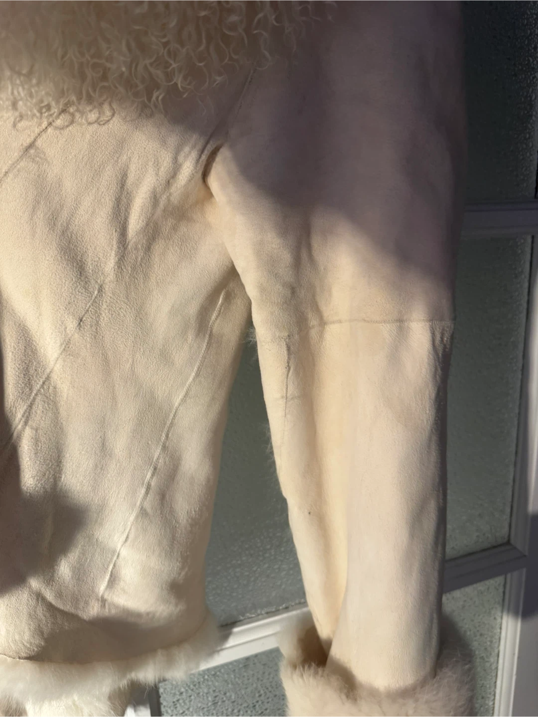 Cream rabbit hair coat