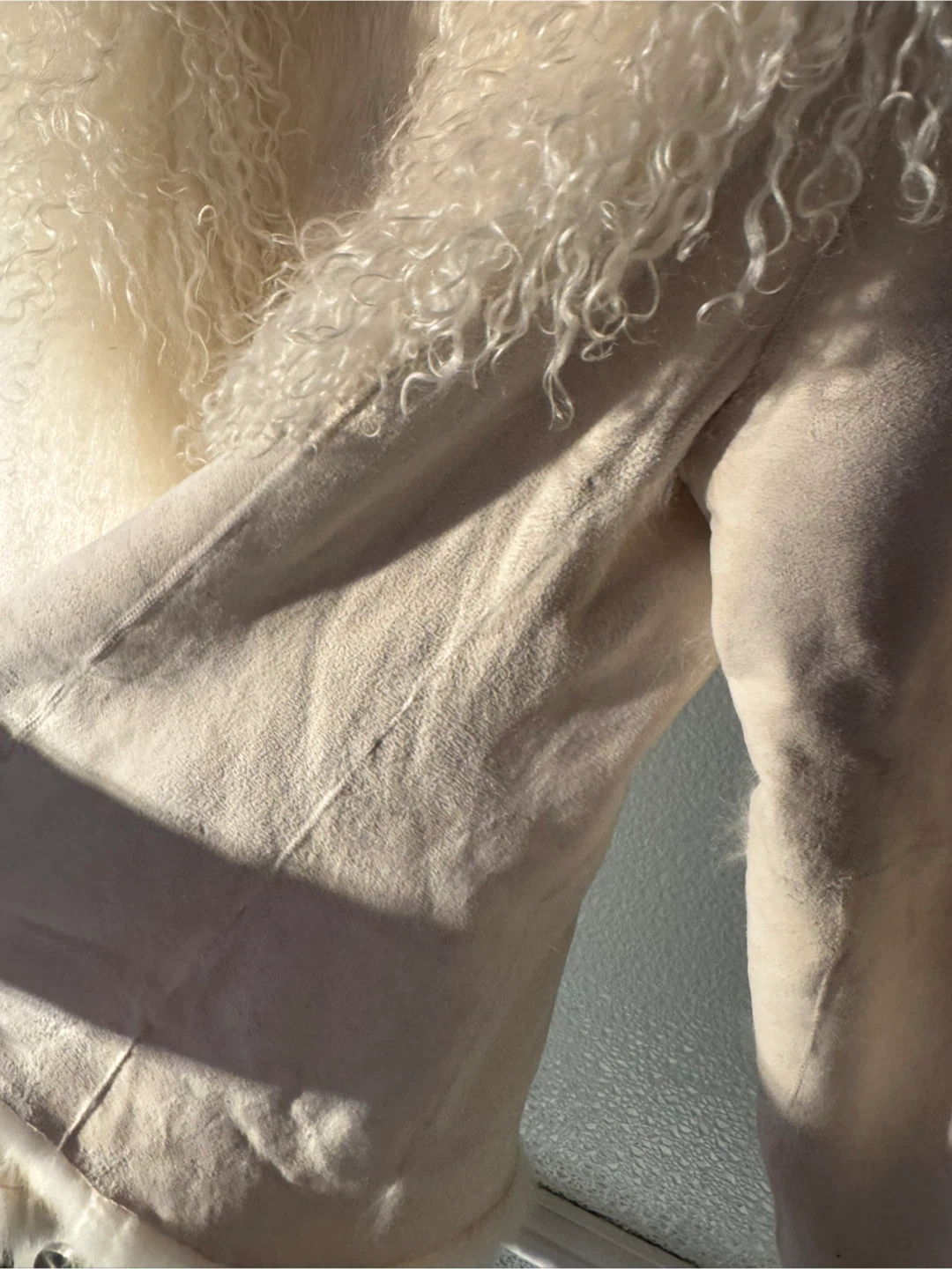 Cream rabbit hair coat - photo 3