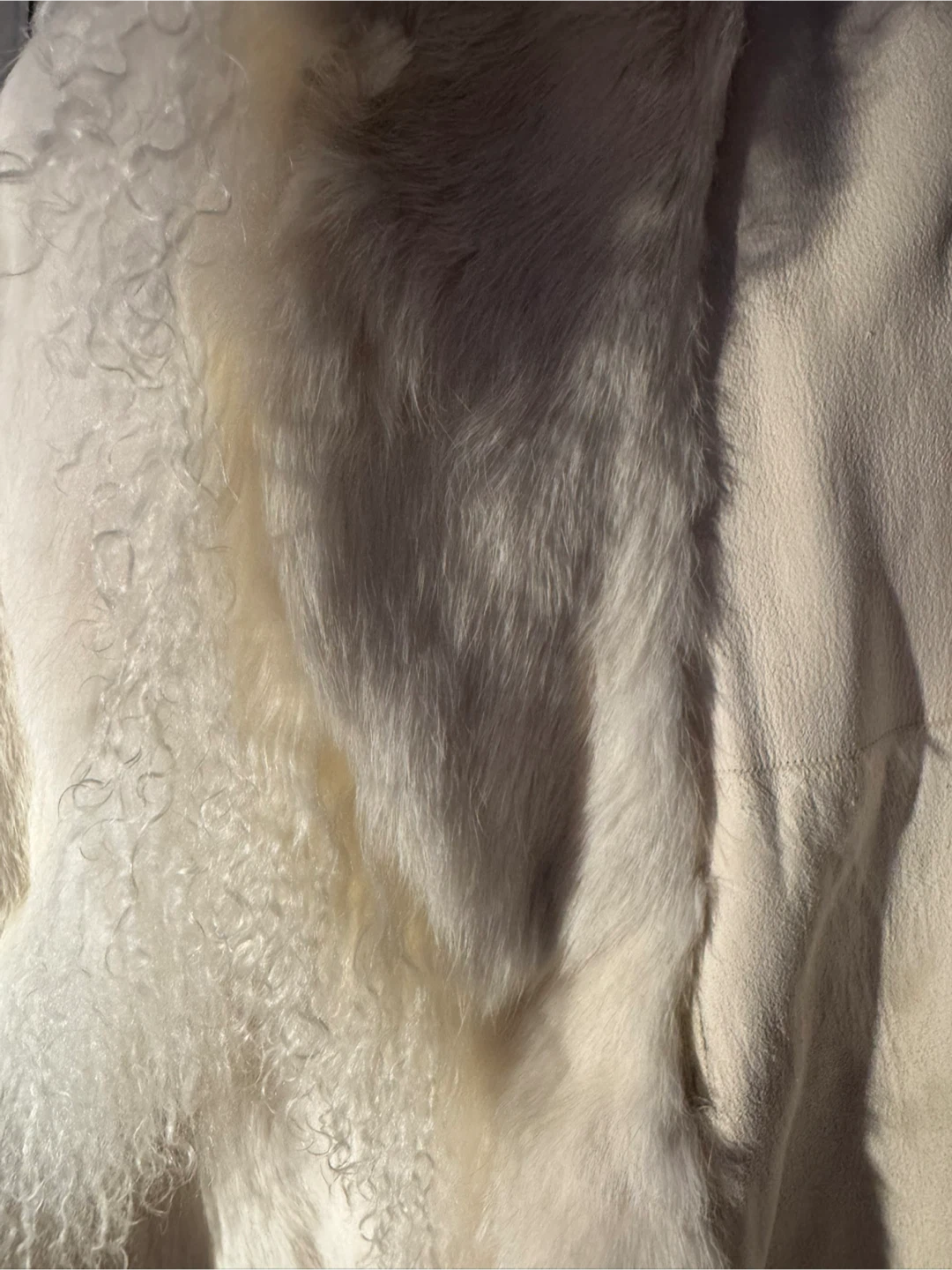 Cream rabbit hair coat - photo 4