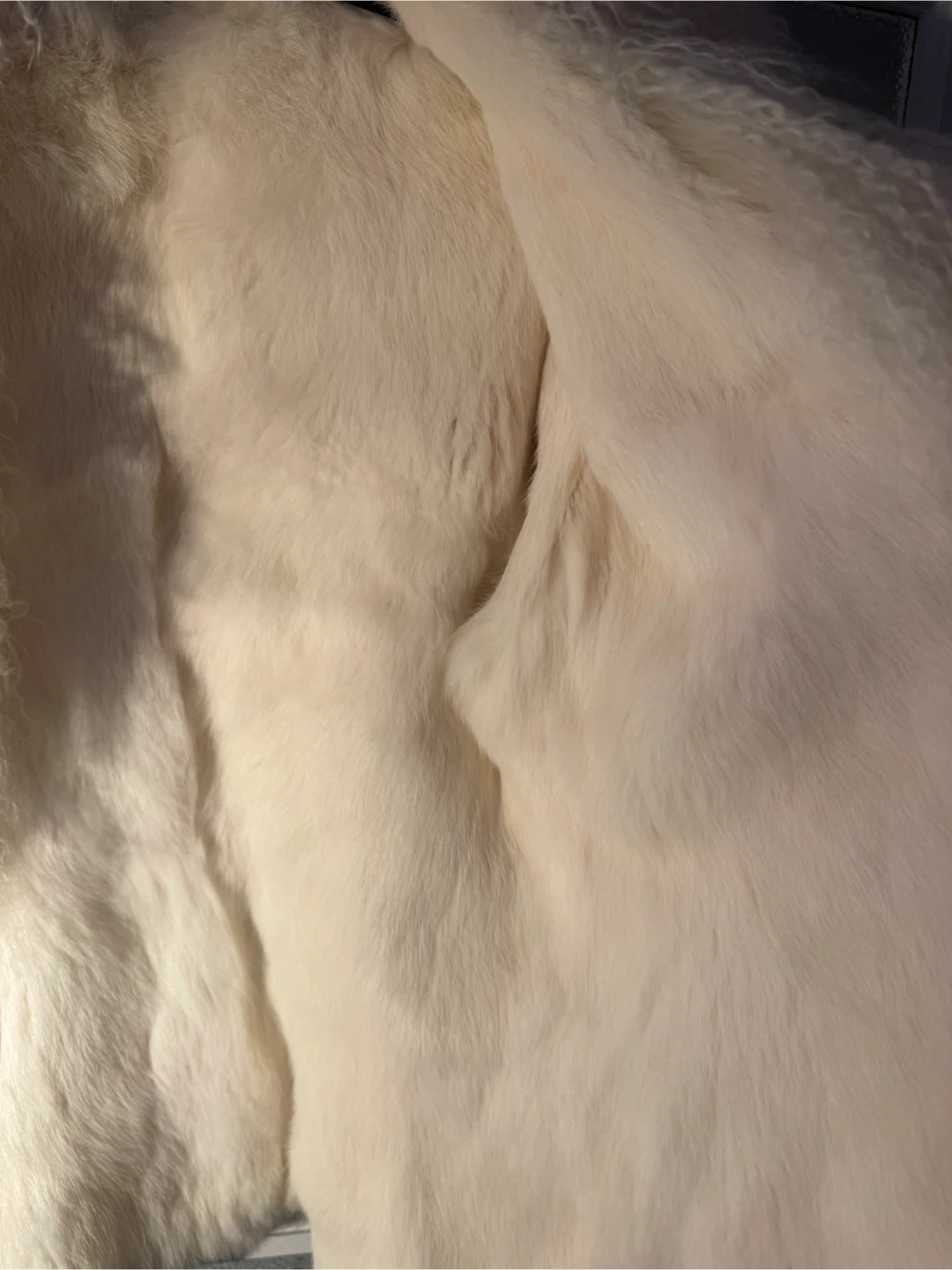 Cream rabbit hair coat - photo 5