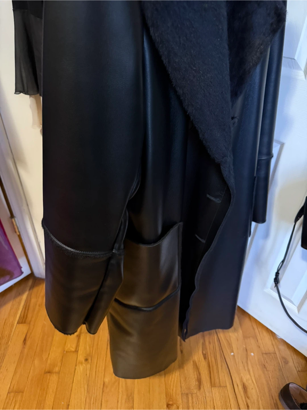 BCBGMAXAZRIA Black Faux Leather Coat - photo 2