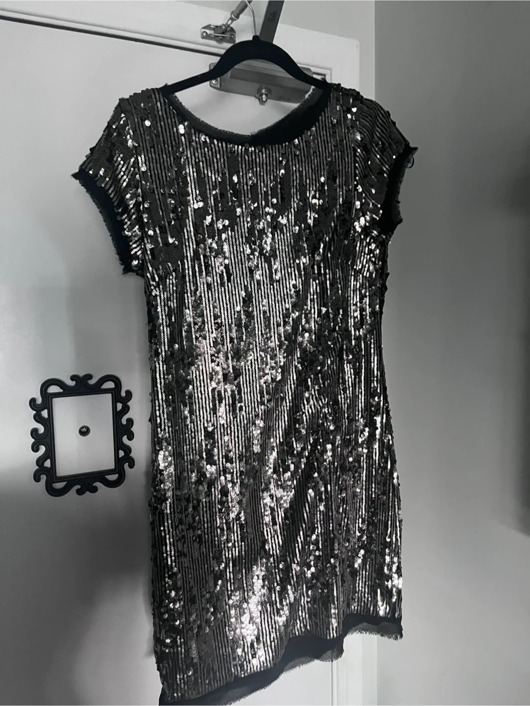 Vince Camuto Black Sequin Dress