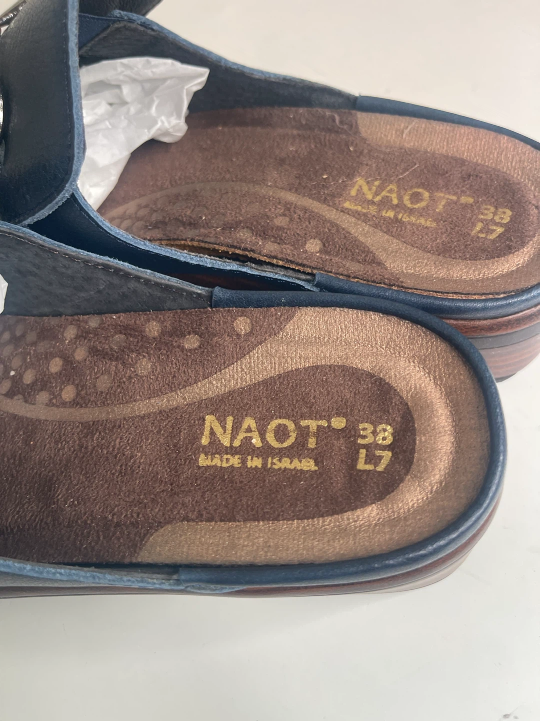 Naot Blue Leather Mules Size 38 - photo 2