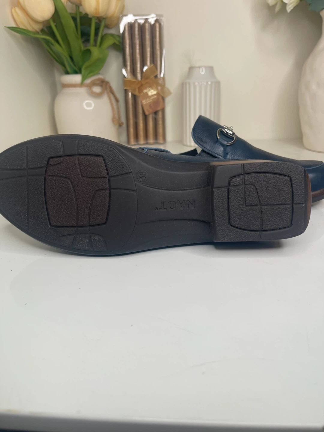 Naot Blue Leather Mules Size 38 - photo 3