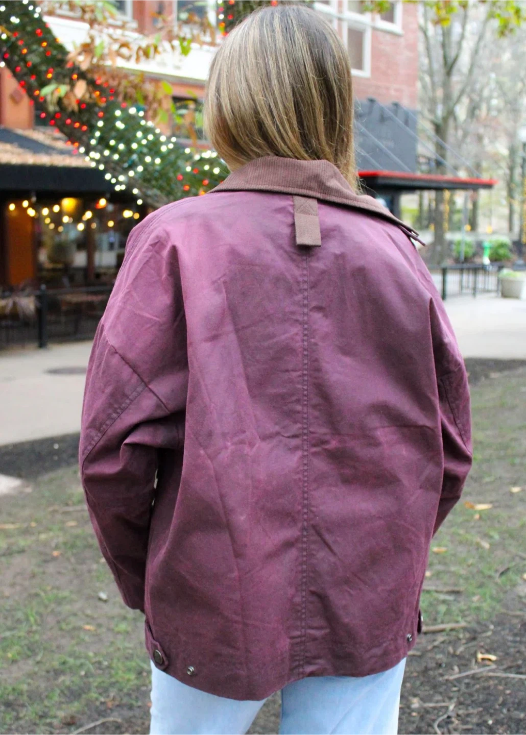 Free People We The Free Cori Waxed Cotton Jacket XL Burgundy - photo 3