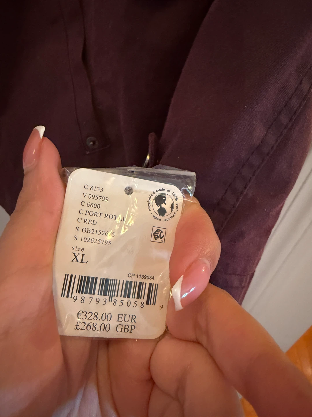 Free People We The Free Cori Waxed Cotton Jacket XL Burgundy - photo 5